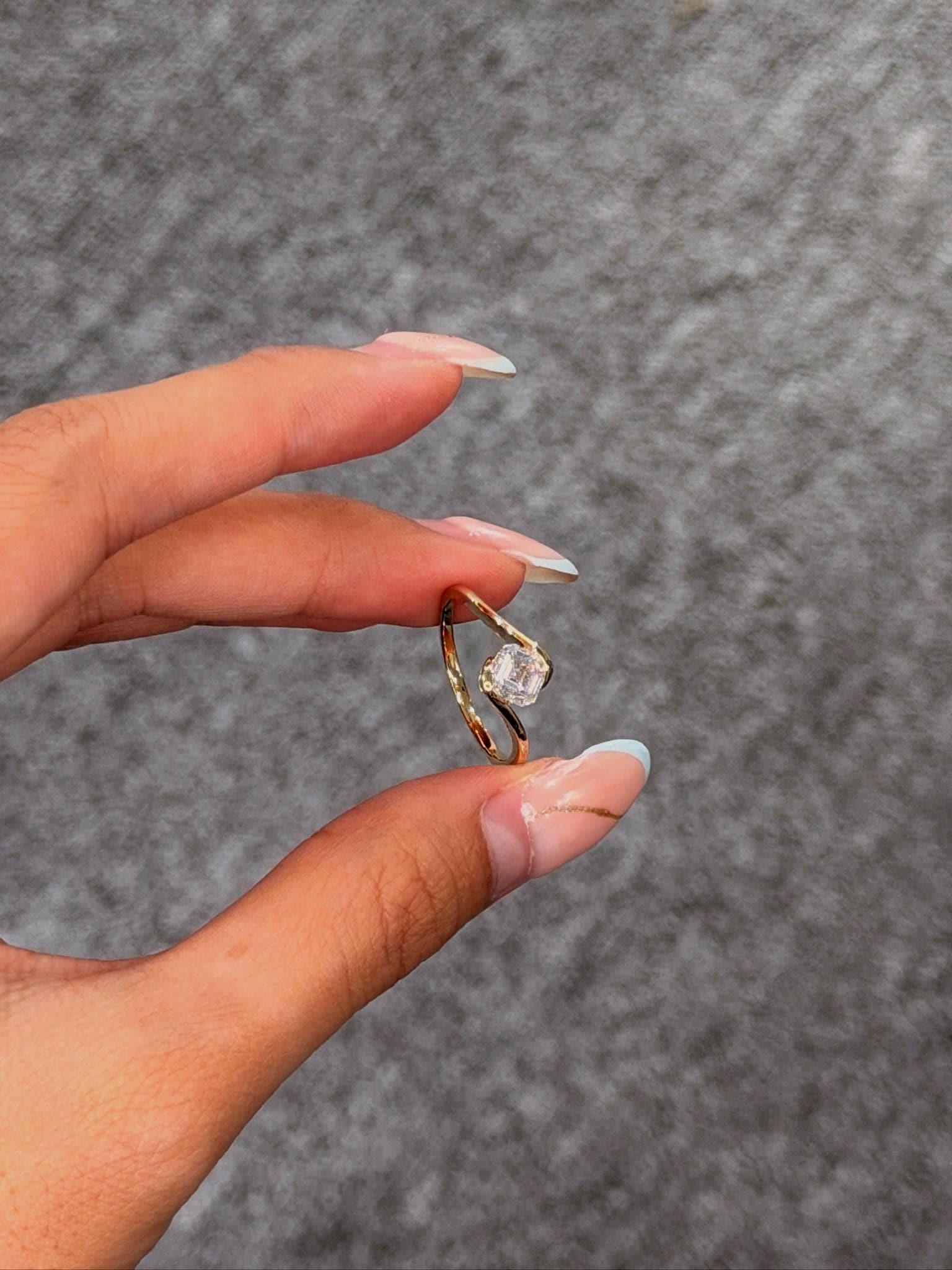 1.02 ct Asscher Lab Grown Diamond Ring 9K Yellow Gold Bypass