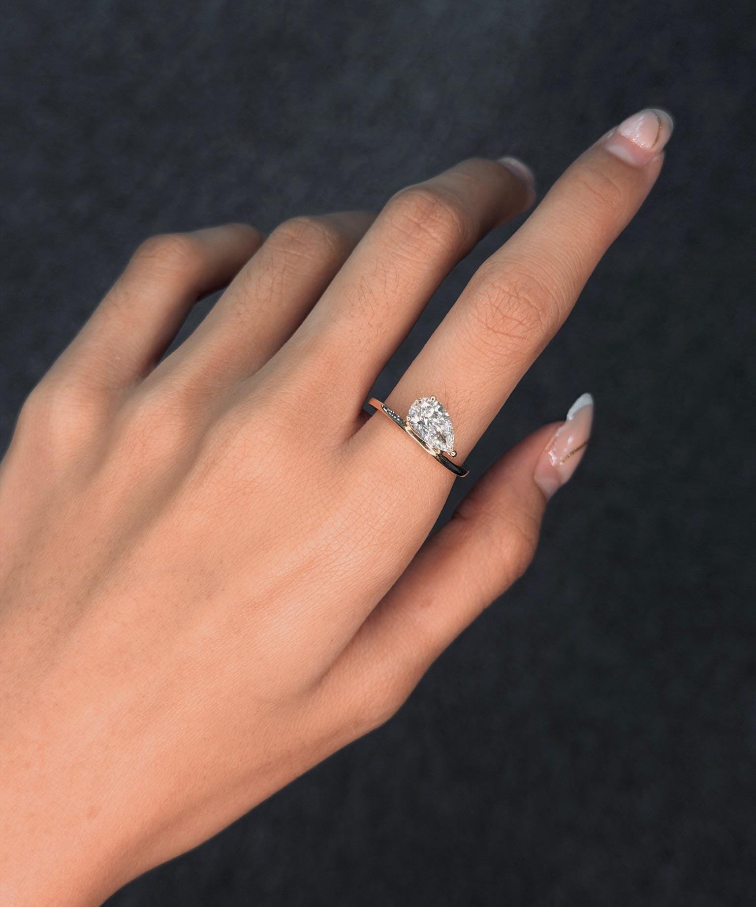 1.20 ct Pear Lab Grown Diamond Solitaire Ring 9K Yellow Gold