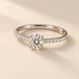 Round Pavé Engagement Ring 0.75ct