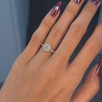 Round Halo Engagement Ring 0.5ct