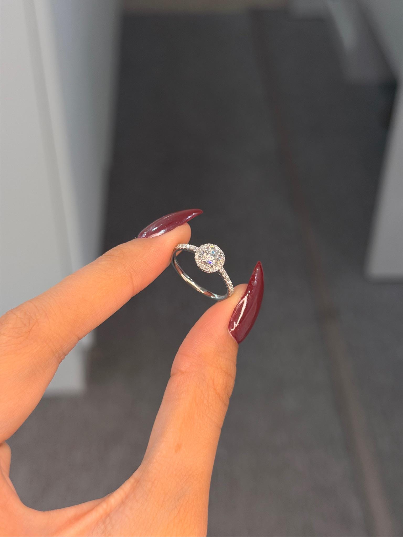 Round Halo Engagement Ring 0.5ct