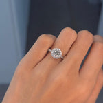 1 ct Round Lab Grown Diamond Halo Engagement Ring 14K White Gold