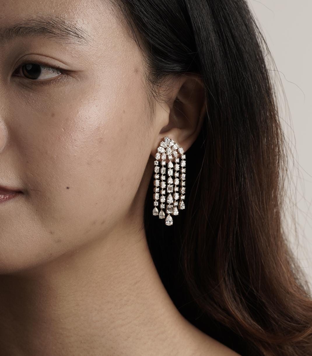 Lab Grown Diamond Chandelier Earrings 11 ct 14K Yellow Gold