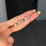 Trillion Lab Grown Diamond Stud Earrings 1 ct 18K White Gold