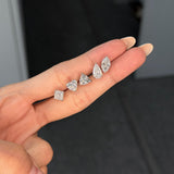 Trillion Lab Grown Diamond Stud Earrings 1 ct 18K White Gold