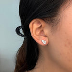 Pear Lab Grown Diamond Stud Earrings 1 ct 18K White Gold
