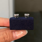 Heart Lab Grown Diamond Stud Earrings 1 ct 18K White Gold