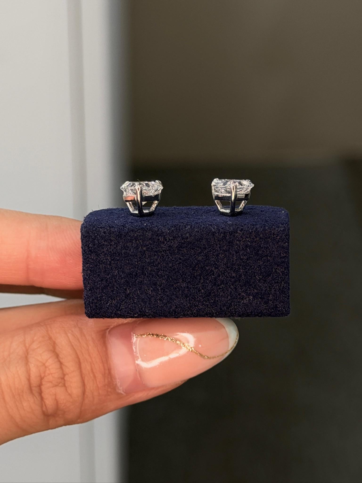 Heart Lab Grown Diamond Stud Earrings 1 ct 18K White Gold