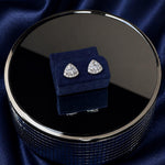 Lab Grown Diamond Halo Stud Earrings Trillion 0.59 ct 14K White Gold
