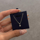 Lab Grown Diamond Solitaire Necklace 925 Sterling Silver