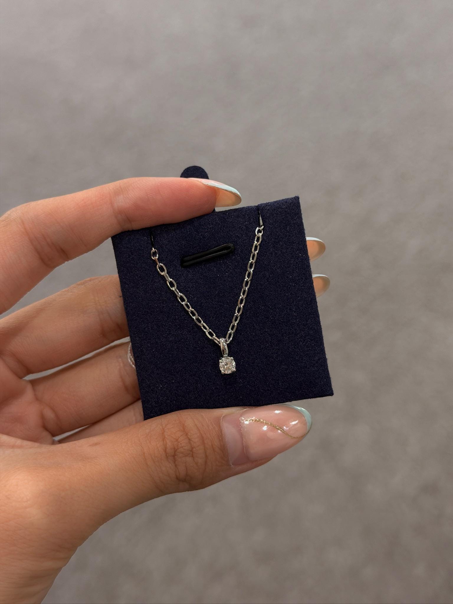 Lab Grown Diamond Solitaire Necklace 925 Sterling Silver