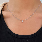 Lab Grown Diamond Solitaire Necklace 925 Sterling Silver