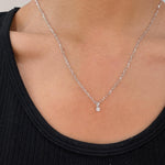 Lab Grown Diamond Solitaire Necklace 925 Sterling Silver