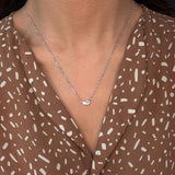 Pear Lab Grown Diamond Necklace Two Stone 925 Sterling Silver