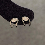 Lab Grown Diamond Huggie Earrings, Oval 0.79 ct 9K White Gold