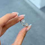 Oval Lab Grown Diamond Signet Ring 0.41 ct 925 Sterling Silver