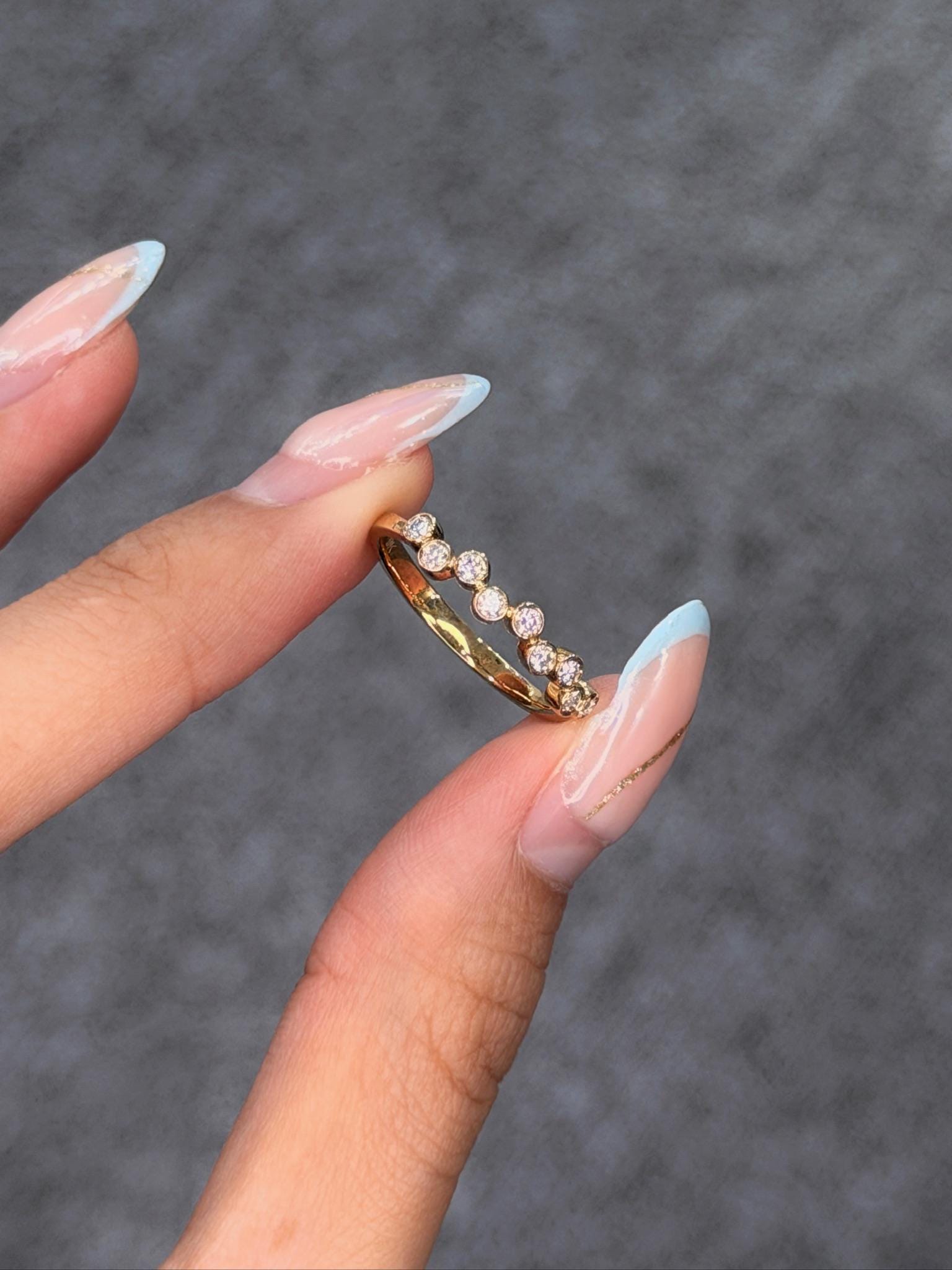 Zigzag Bezel Stacking Ring – photo 3
