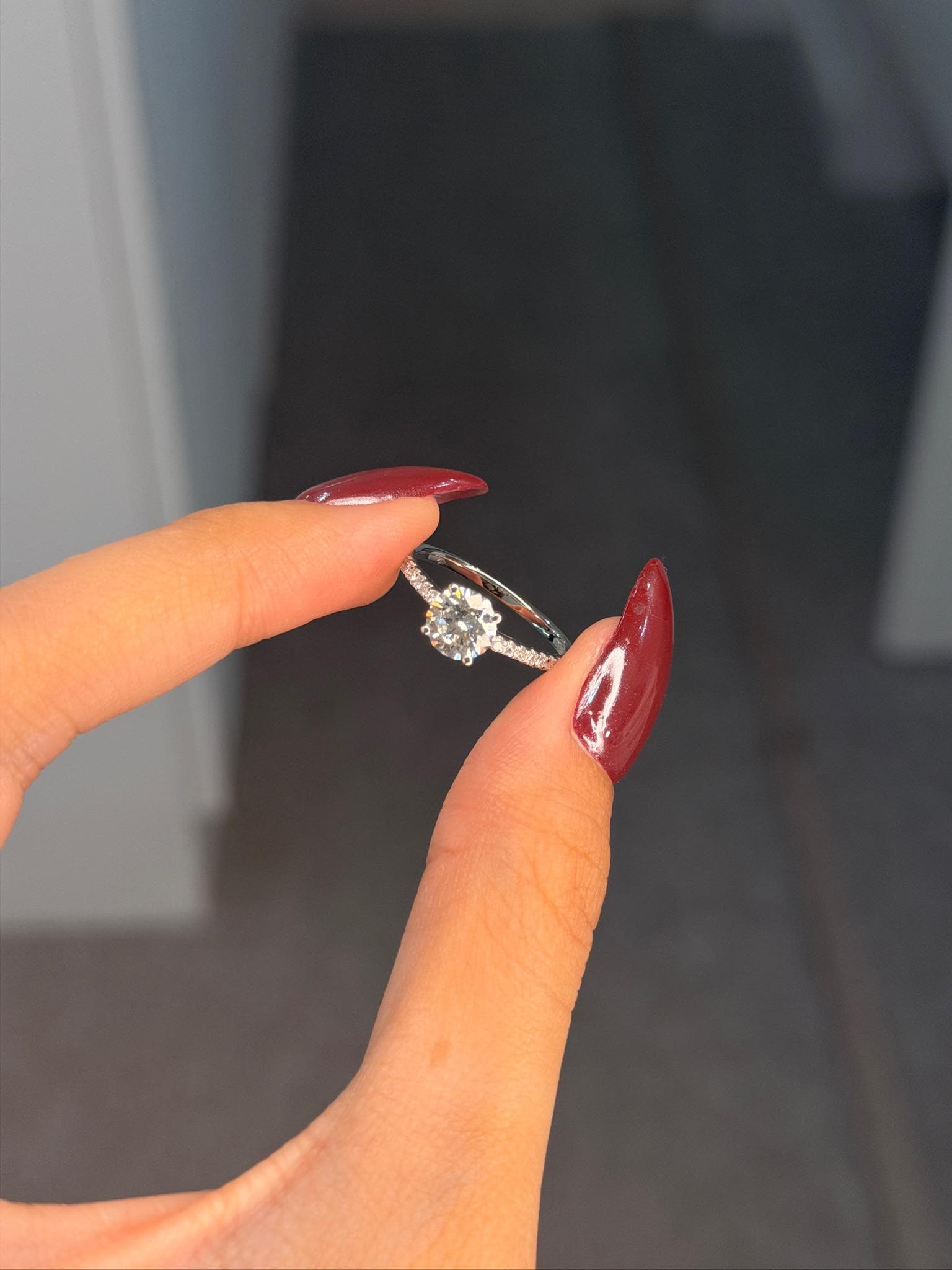 Round Pavé Engagement Ring – photo 3