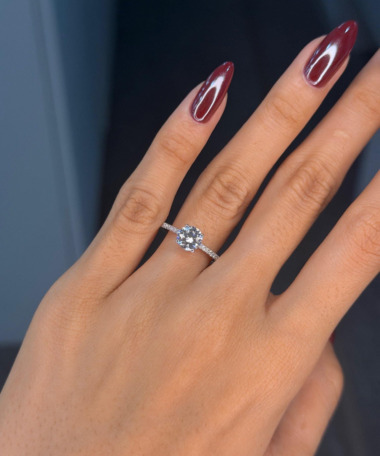 Round Pavé Engagement Ring – photo 2