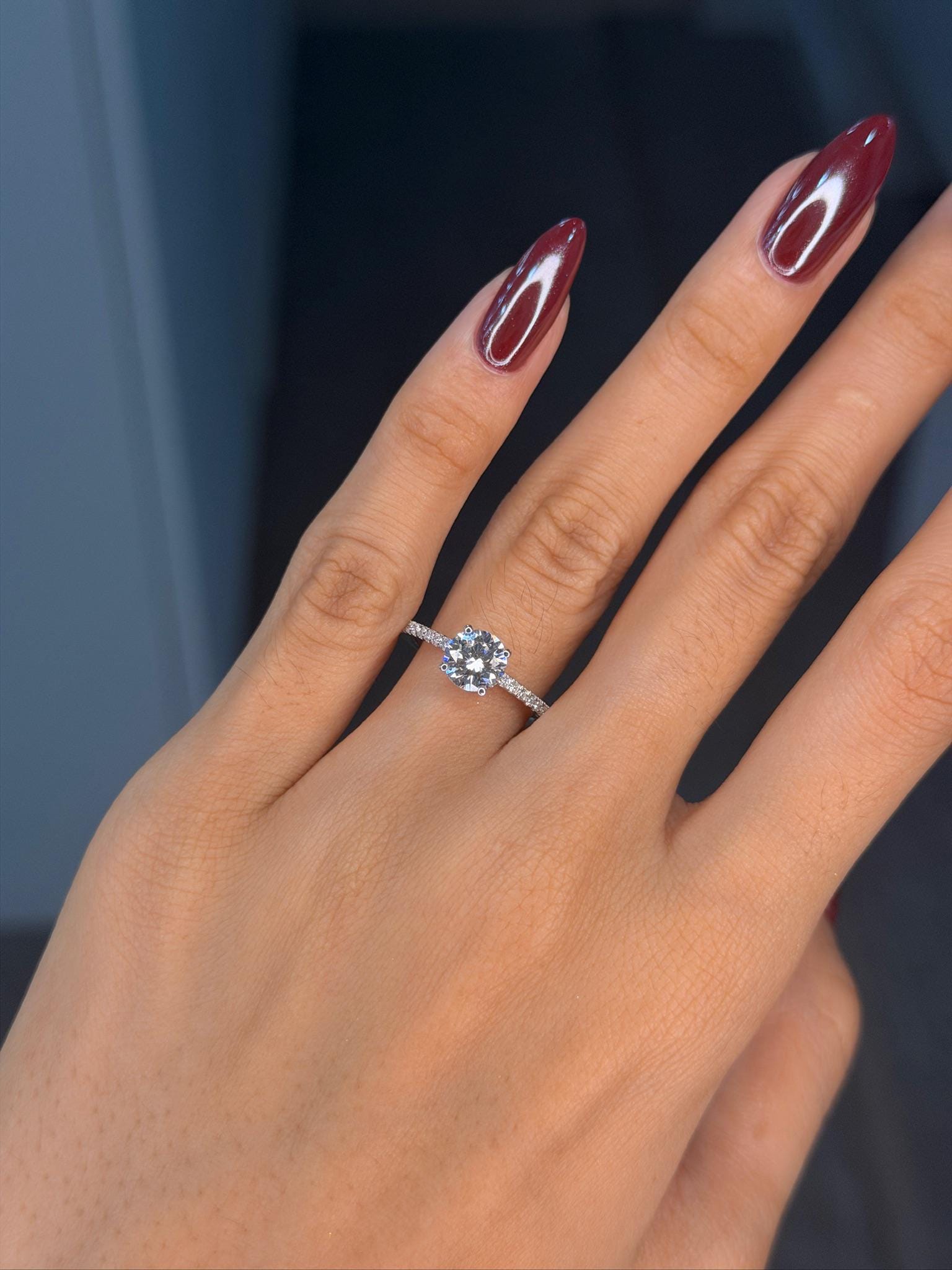 Round Pavé Engagement Ring – photo 2