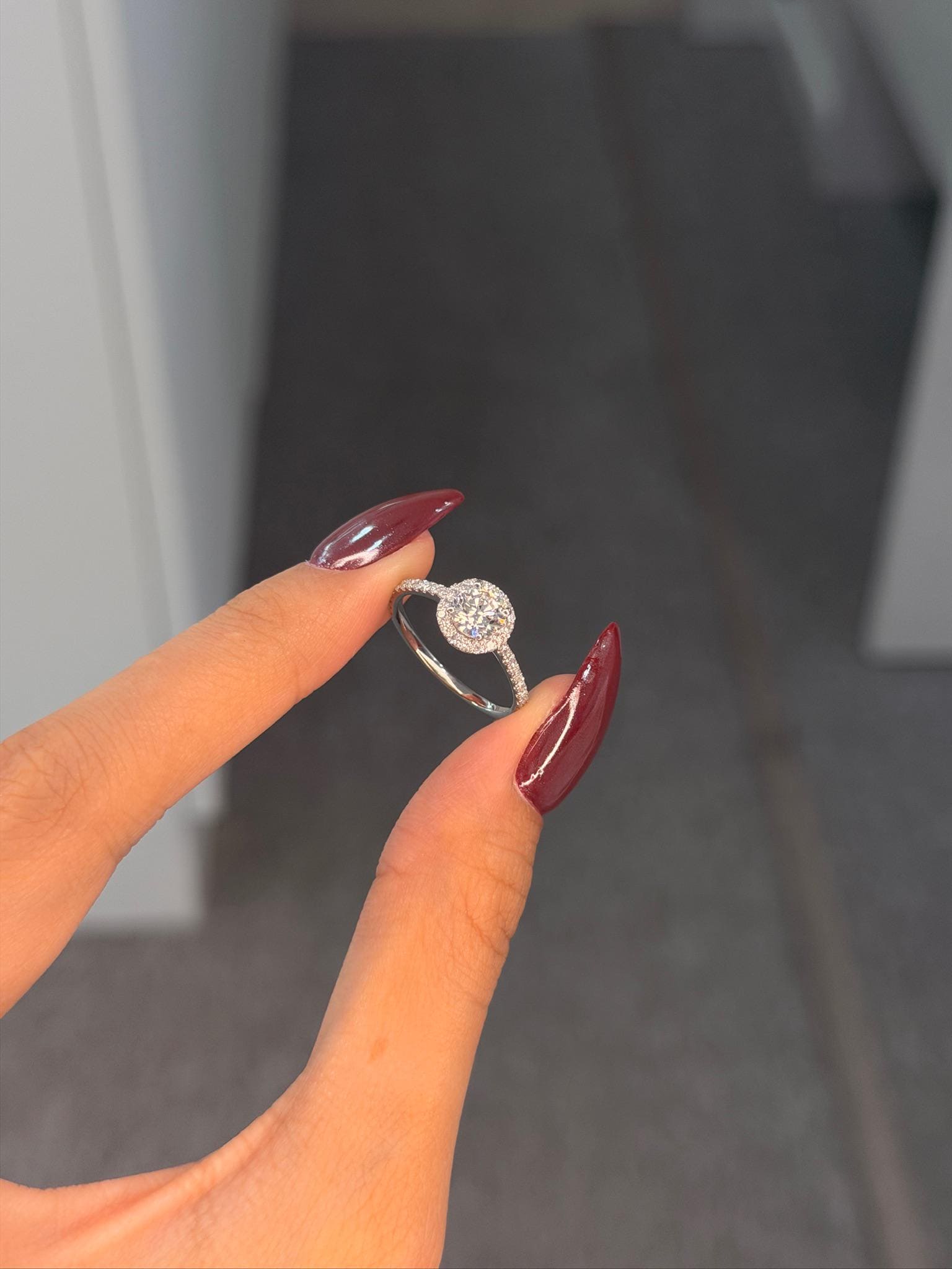 Round Halo Engagement Ring 0.75ct