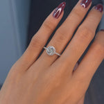Round Halo Engagement Ring 0.75ct