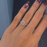 Round Halo Engagement Ring 0.75ct