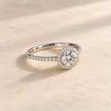 Round Halo Engagement Ring 0.75ct