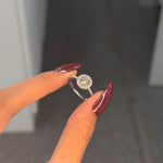 1 ct Round Lab Grown Diamond Halo Engagement Ring 14K White Gold