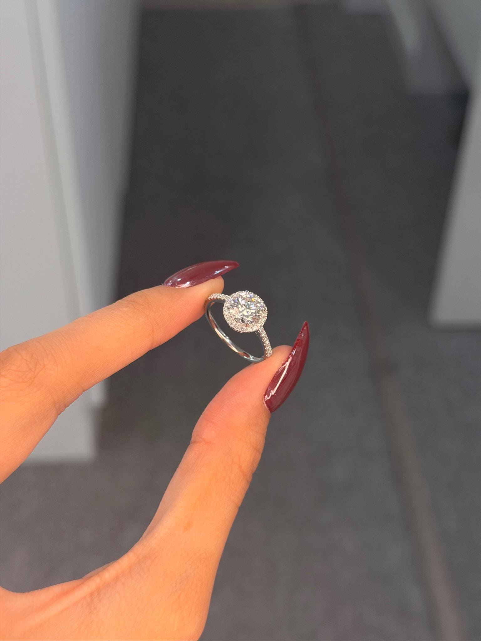 Round Halo Engagement Ring 1.5ct